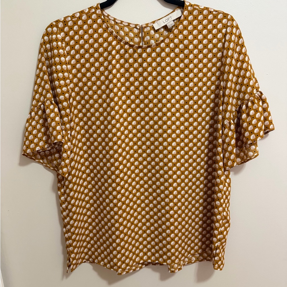 LOFT Golden Patterned Blouse